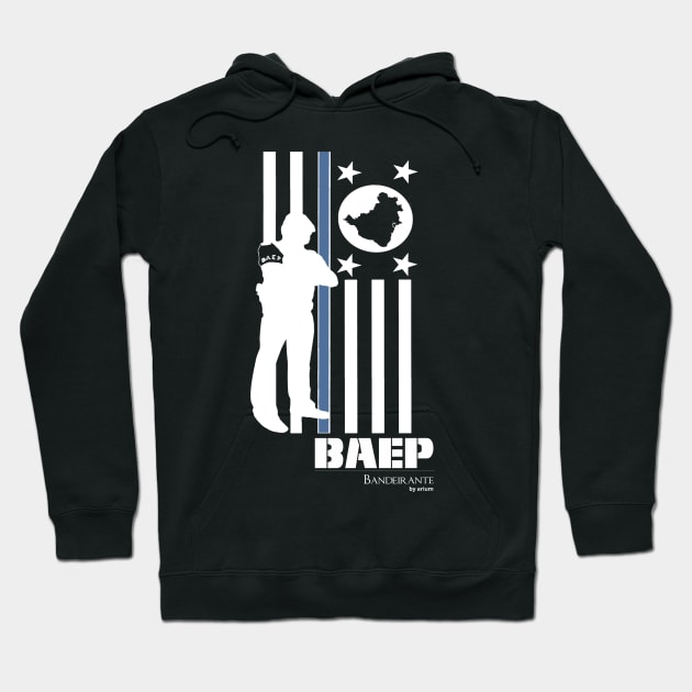 BAEP Police Bandeirante White Hoodie by Leo Carneiro